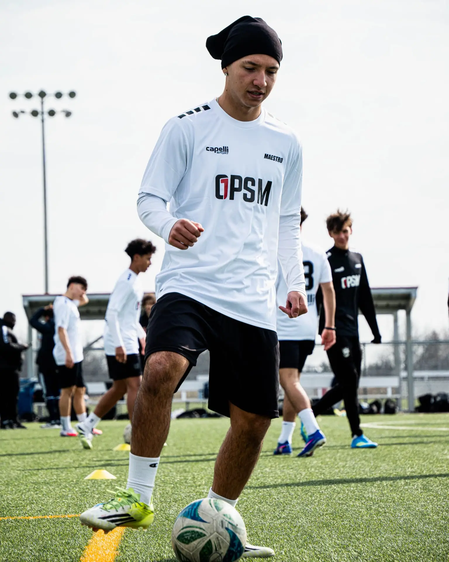 Player working through a dribbling station